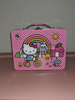 Hello Kitty Pink Polka Dot Tin Lunchbox